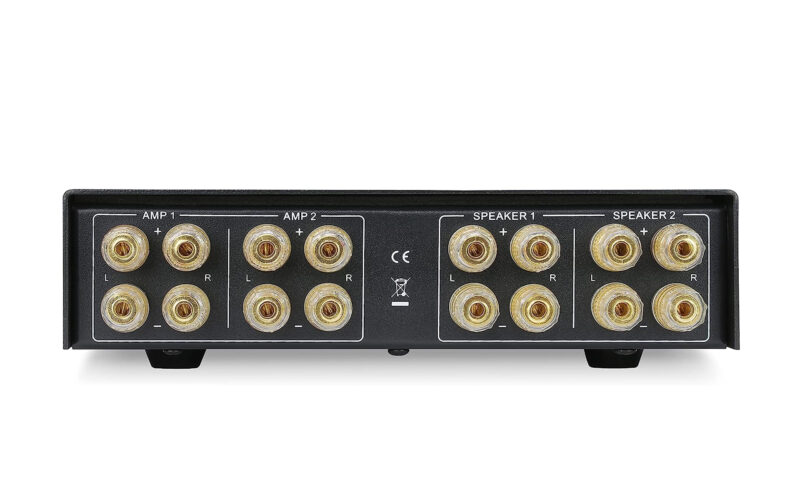 Dynavox AMP-S Pro – Interruttore Per Amplificatori E Altoparlanti In Metallo, Con Attacchi A Banana E Clip
