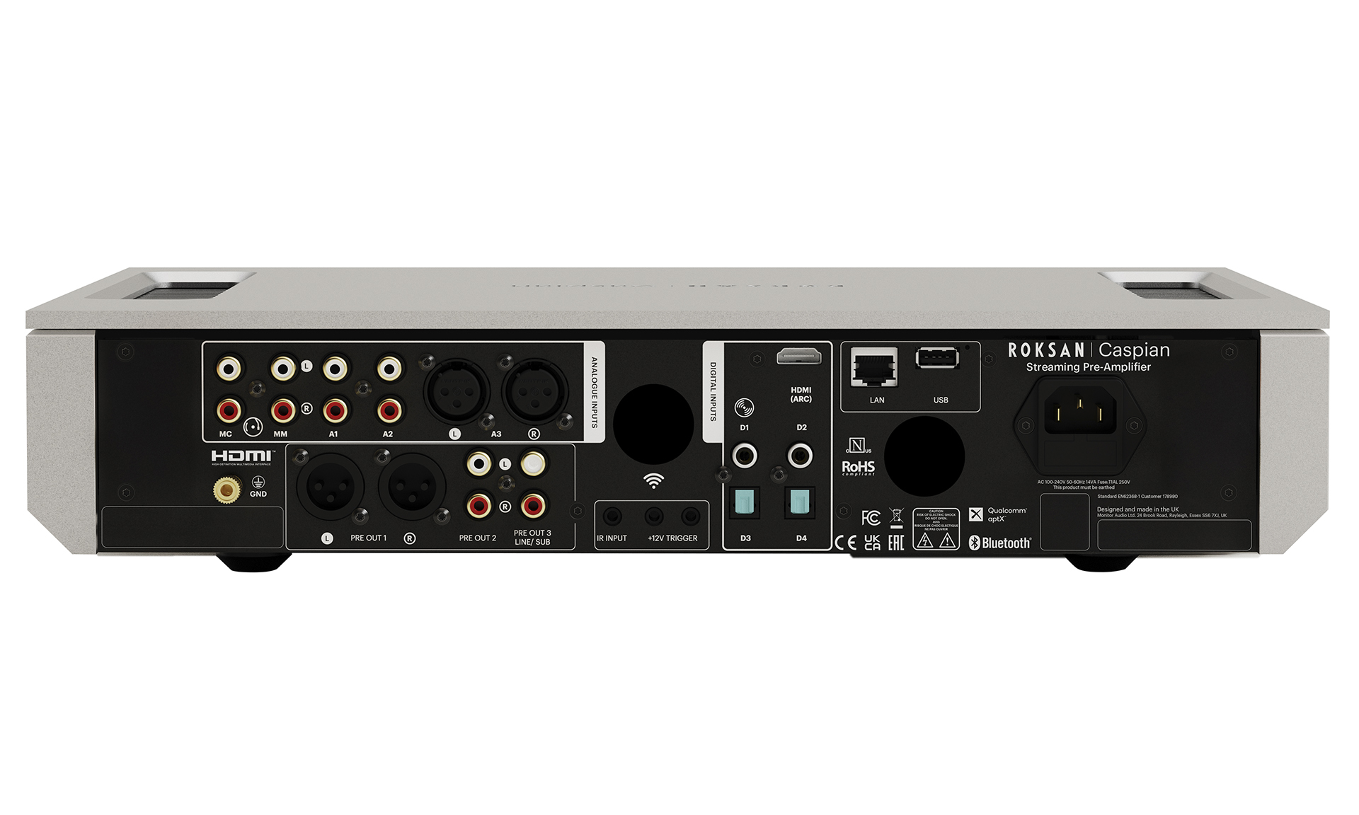 Roksan – Caspian 4G Streaming Pre-Amp + 4G Power Amplifier + Monitor Audio Gold 100 6G - Imagen 9